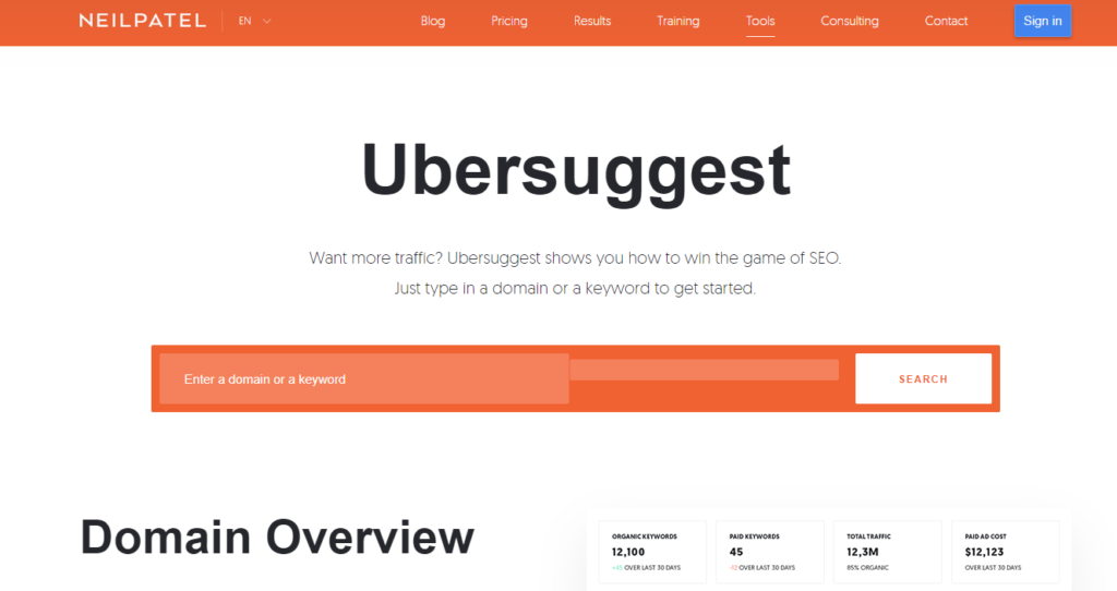 Ubersuggest